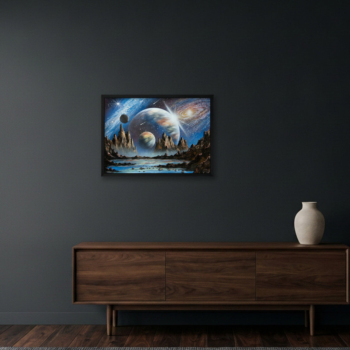 Galactic Waters — 59×42cm, 23×17" Black Frame