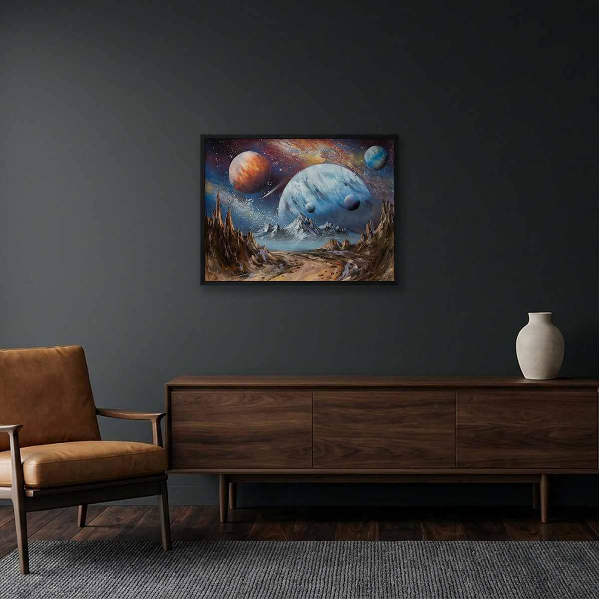 Galactic Peaks — 80×60cm, 31×24" Black Frame
